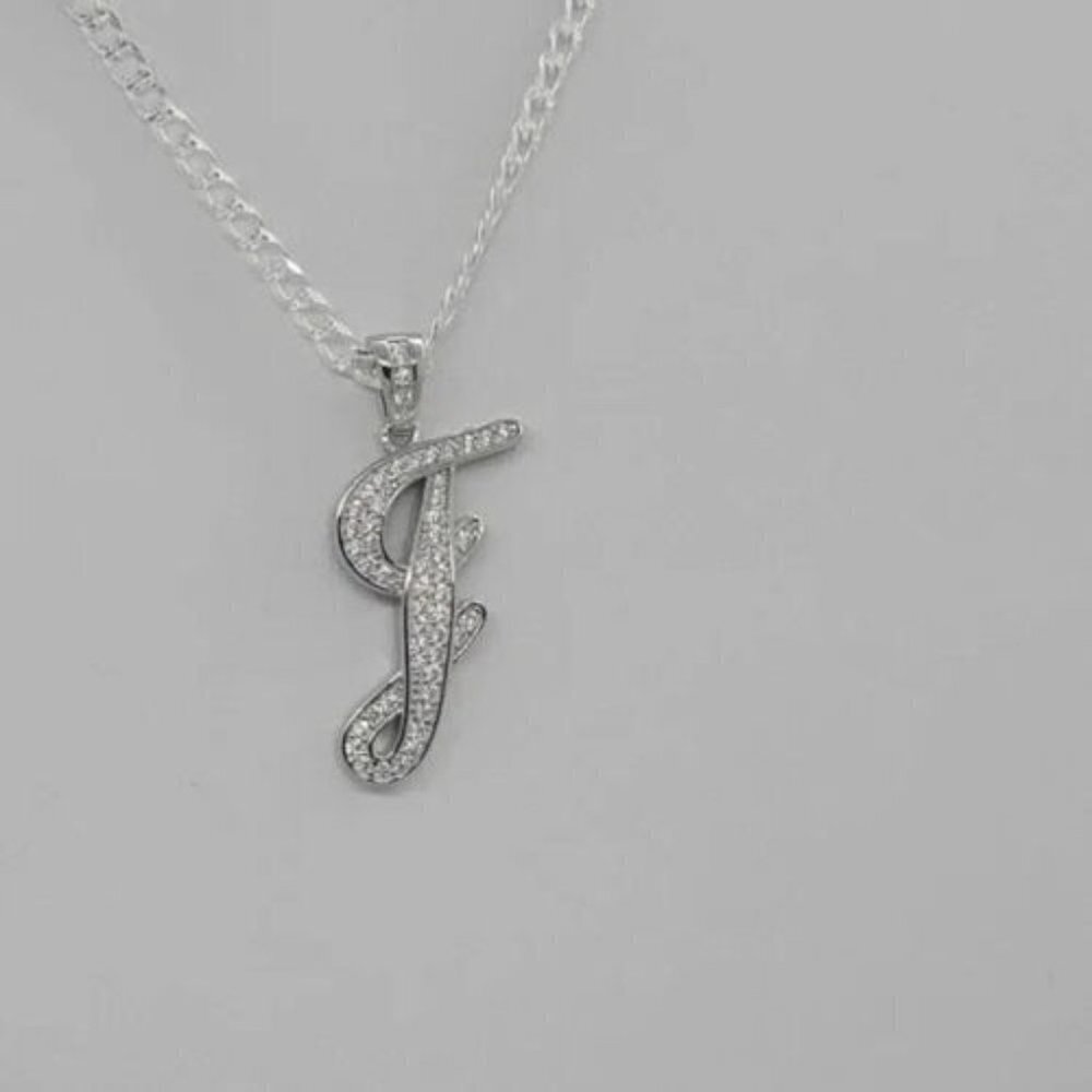 Brand New Sterling Silver 925 Letter J Necklace